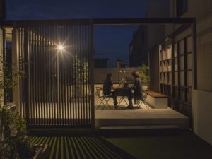 テラスのライトアップ